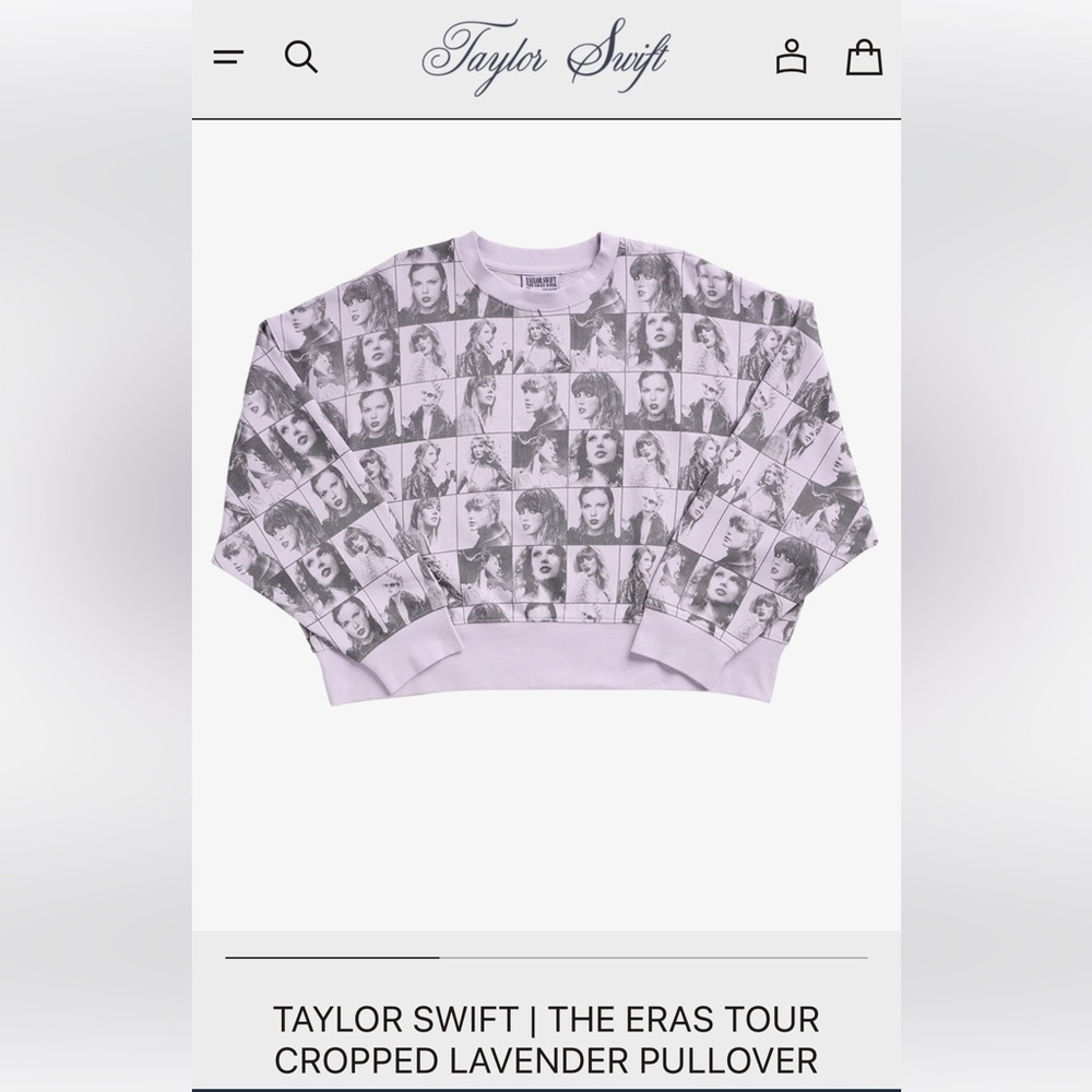 Taylor Swift | The Eras Tour cropped lavender pullover size XL